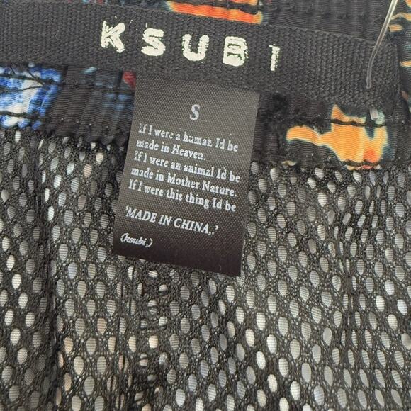 Ksubi Black Hyperflower Floral Drawstring Boardshort Swim Trunks Size S - Picture 3 of 8